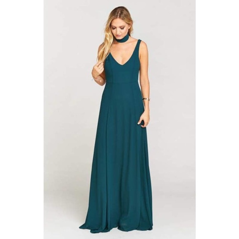 Show Me Your Mumu Jenn Maxi Dress Deep Jade Bridesmaid Wedding Formal A Line XS